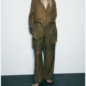 Zara Sequin Tunic Shirt & Pants Set